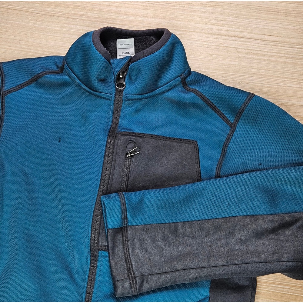 REI Co-op Boys Fleece Jacket Full Zip Blue Black Small (8) Outdoor READ